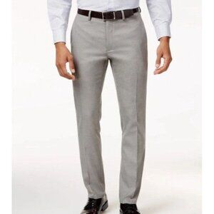 NEW Haggar Men's 32x29 Comfort Performance Dress Pants Gray Polyester Straight